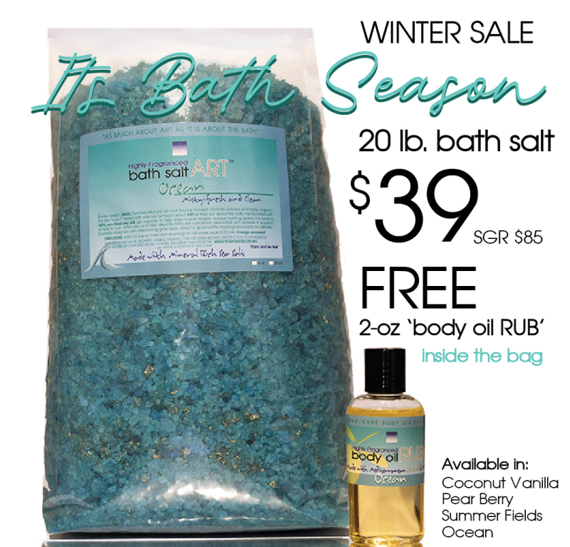 bath salt ART 20LB<br>Ocean<br>FREE ‘body oil RUB’
