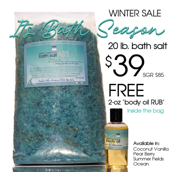 bath salt ART 20LB<br>Ocean<br>FREE 'body oil RUB'