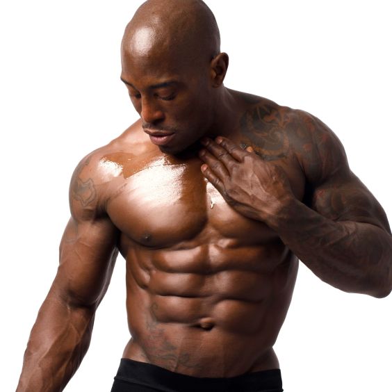 Oiled black man